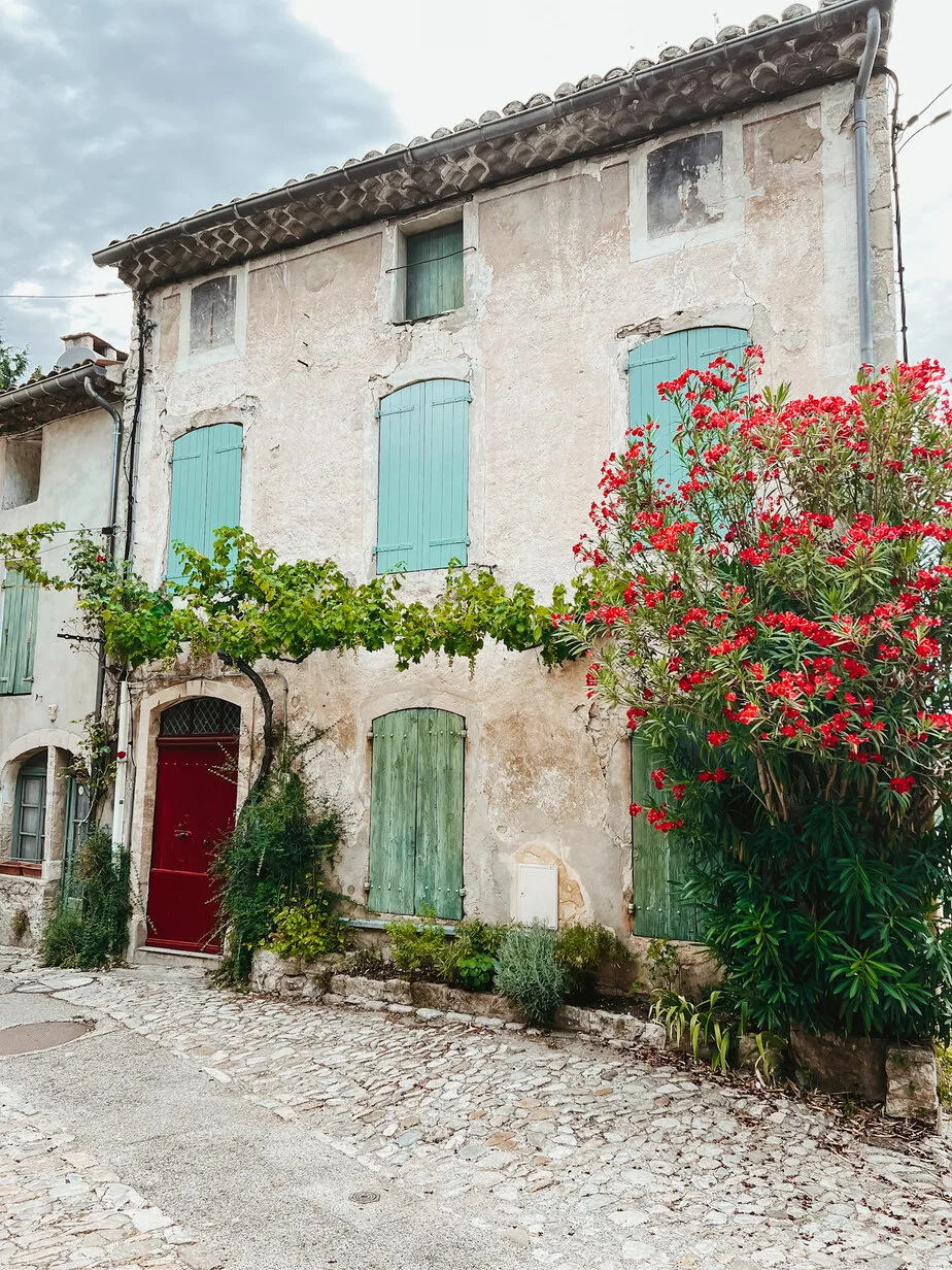 Colorful shutters on a building in Provence