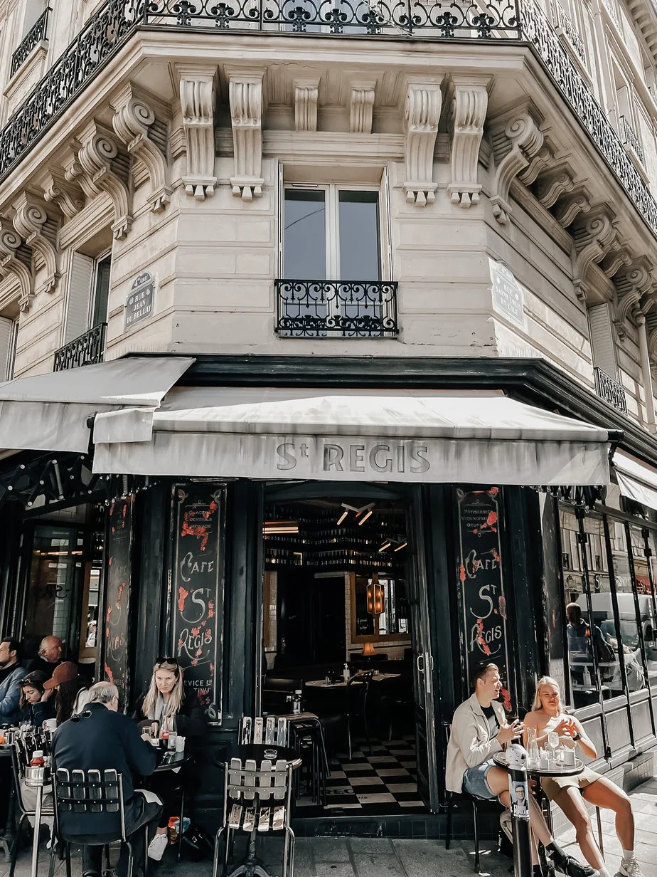 Exterior of Cafe St. Regis in Paris