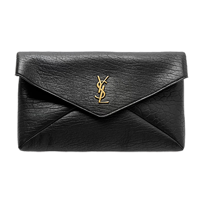 SAINT LAURENT Cassandre Large Envelope textured-leather clutch