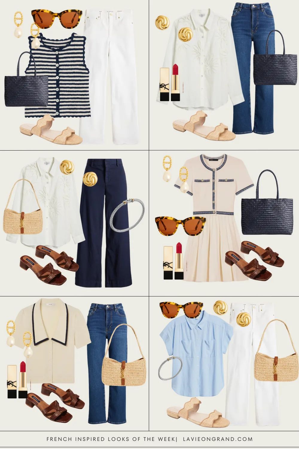 French Fridays Graphic of looks for the week.