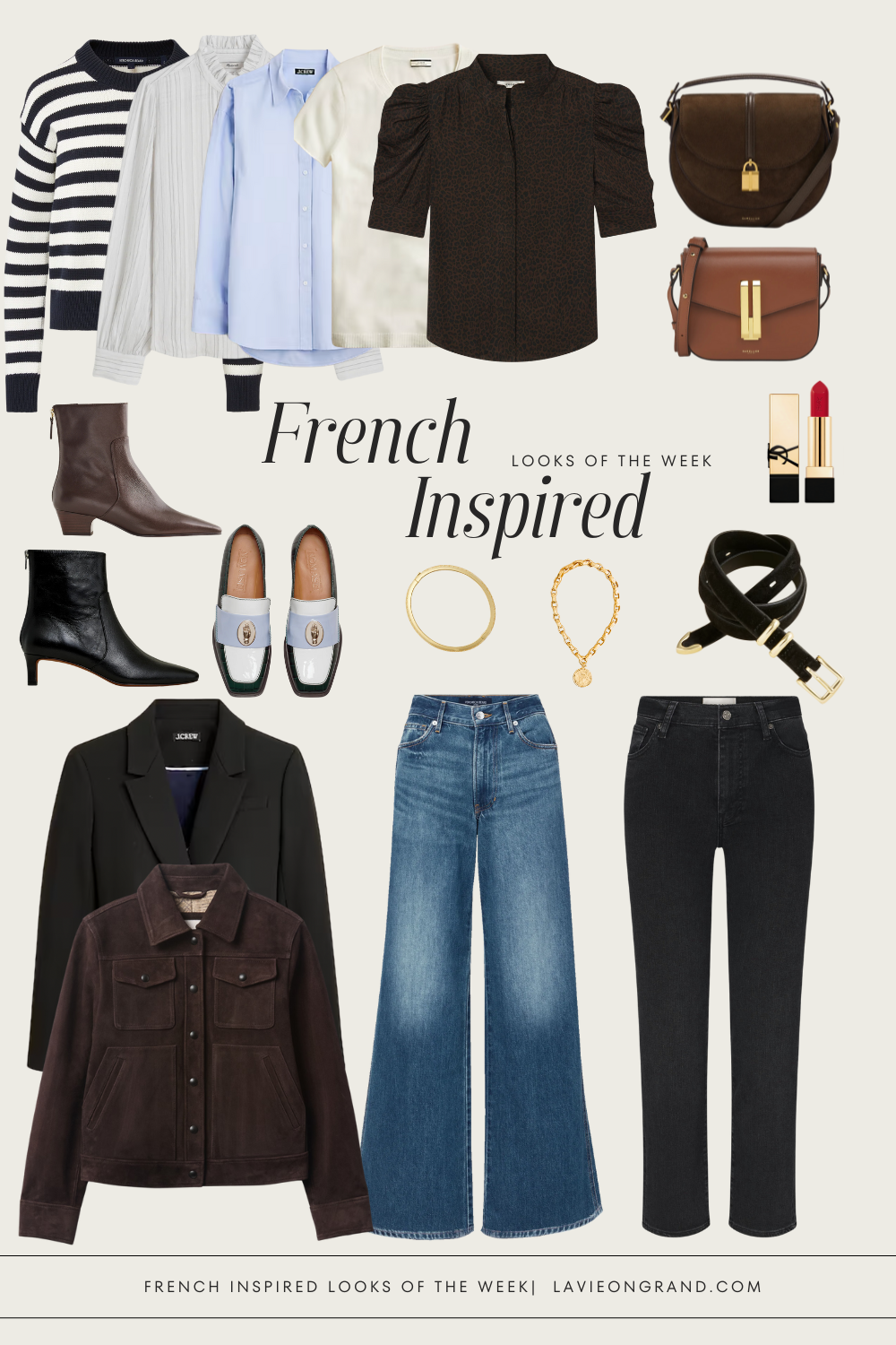 French Fridays graphic of outfits. 