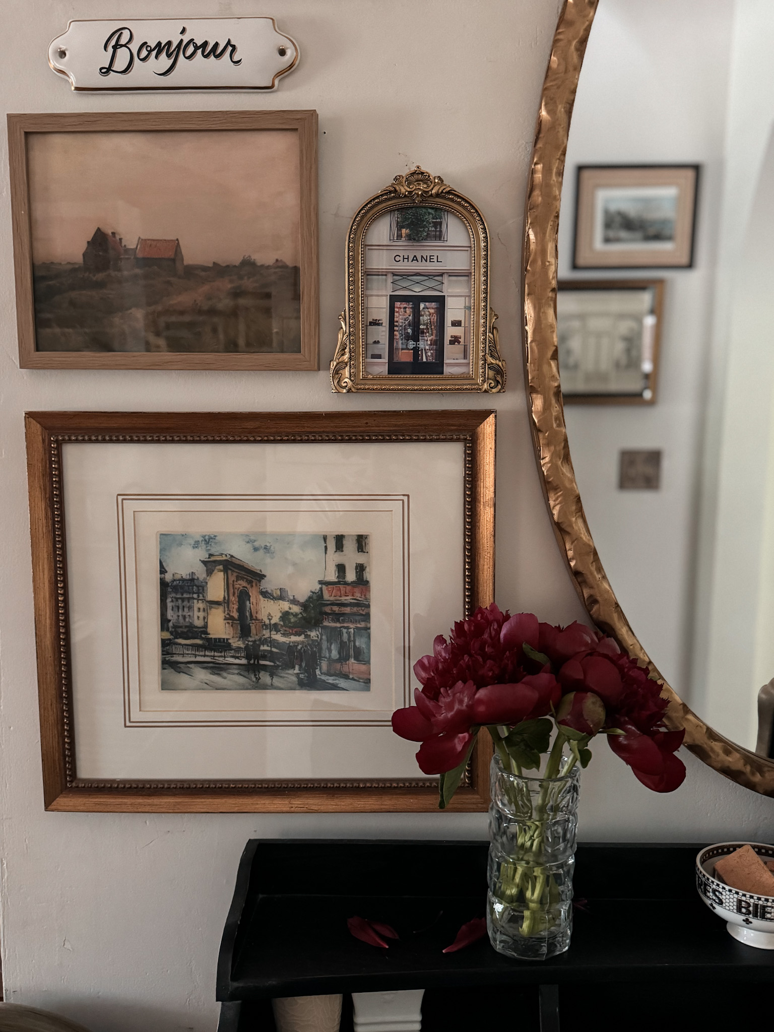Fresh flowers sitting on table. 