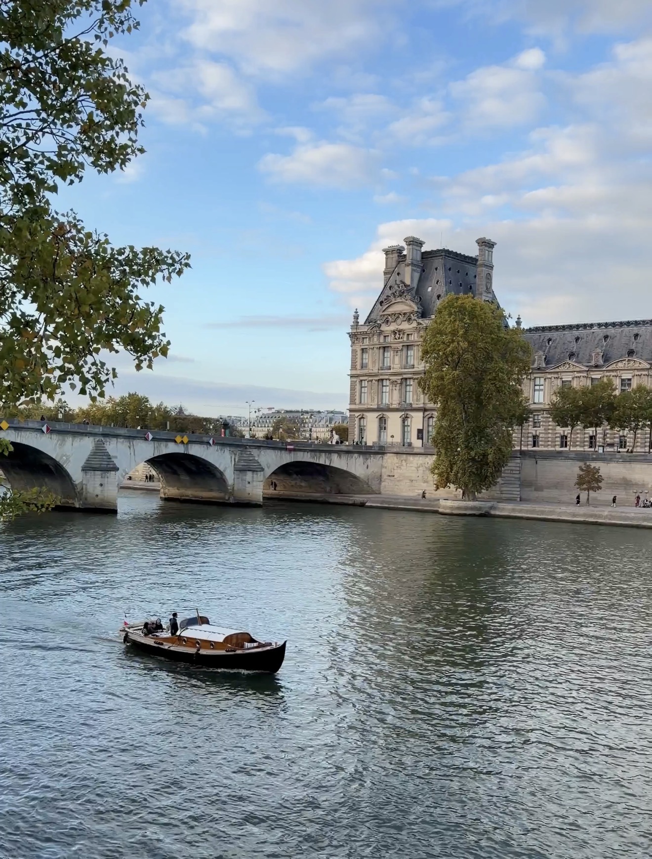 Seine River and Louvre in Paris during fall