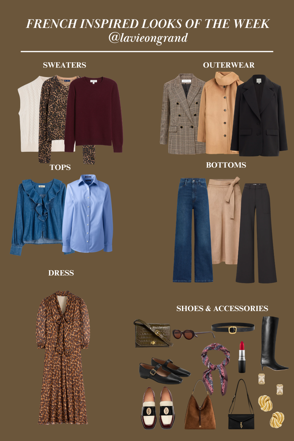 Graphics of clothing items to wear on French Fridays.