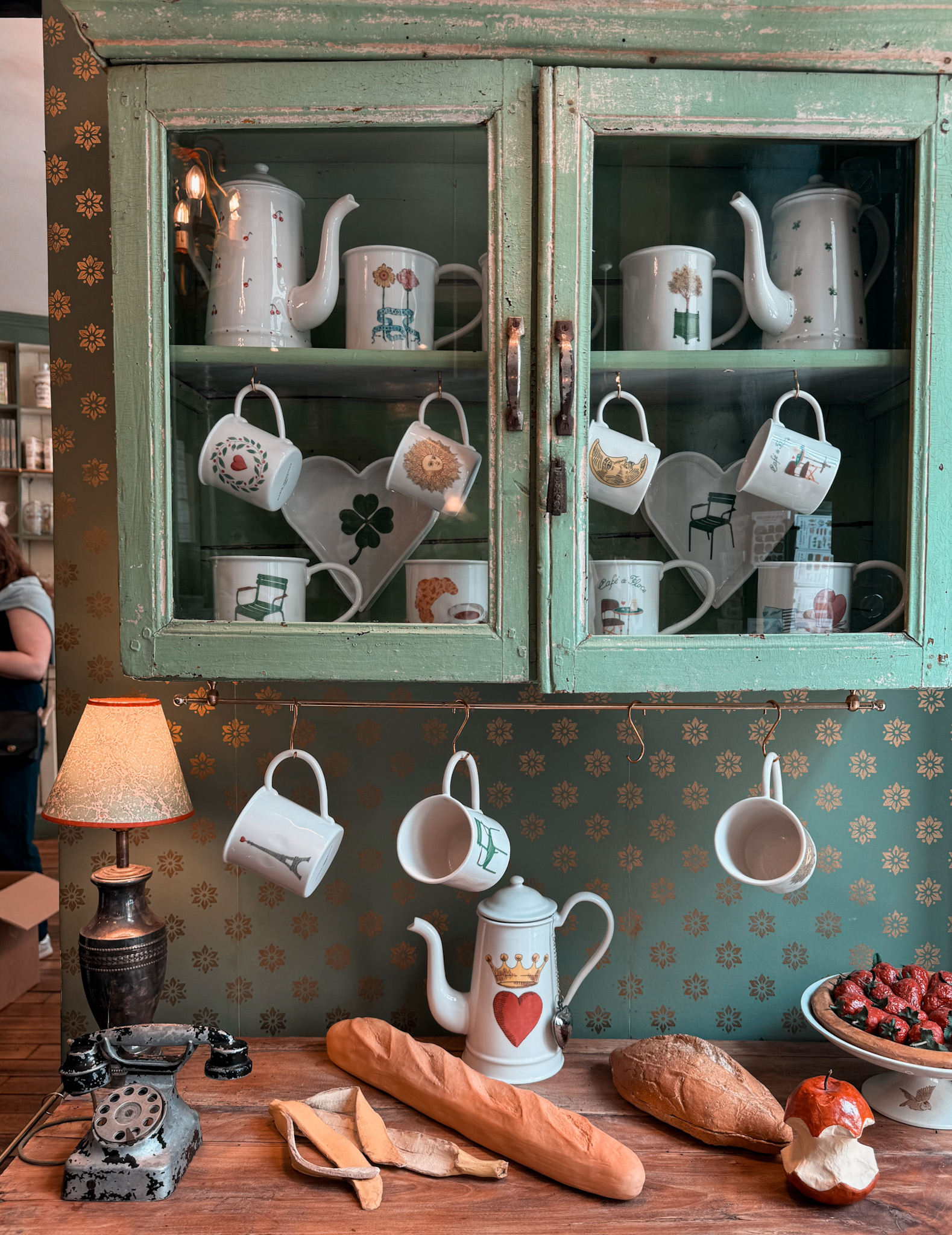 Hand-painted ceramics and Parisian gifts inside Marin Montagut shop in Saint-Germain-des-Prés